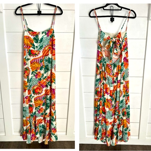 Anthropologie Dresses & Skirts - NWT PAPER HEART Fruit print open tie back spaghetti strap maxi dress XL